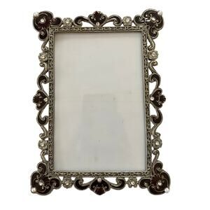 Romantic Renaissance Frame 4x6 french antique replica baroque burgundy silver
